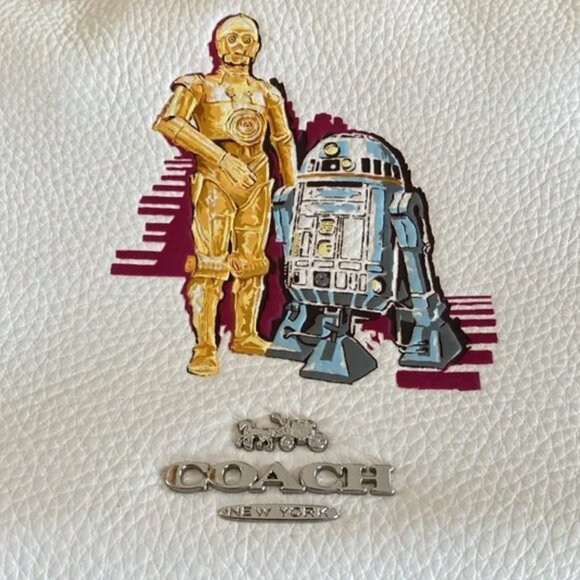 NWT Star Wars X Coach Jes Crossbody In Signature Canvas With C3PO And R2D2 F8800 - Picture 4 of 5